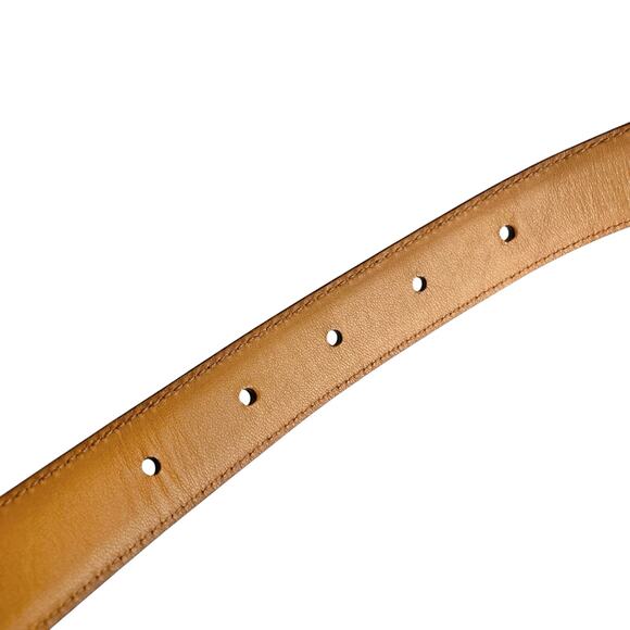 Ralph Lauren Dark Brown Leather Belt with Silver Buckle